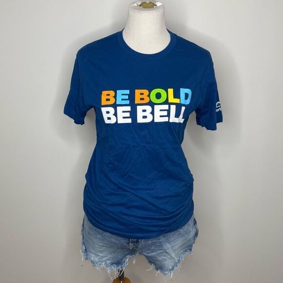 Next Level- Blue "Be Bold, Be Bell" Graphic Tee - Picture 1 of 4